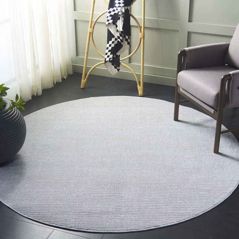 Tapis gris / ivoire Nawab 562, Rond 6 pi 7 po