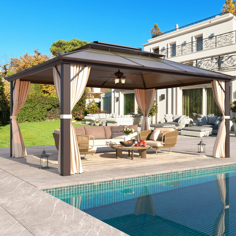 Erommy 12 Ft. W x 12 Ft. D Aluminum Patio Gazebo, PRO Premium Gazebo