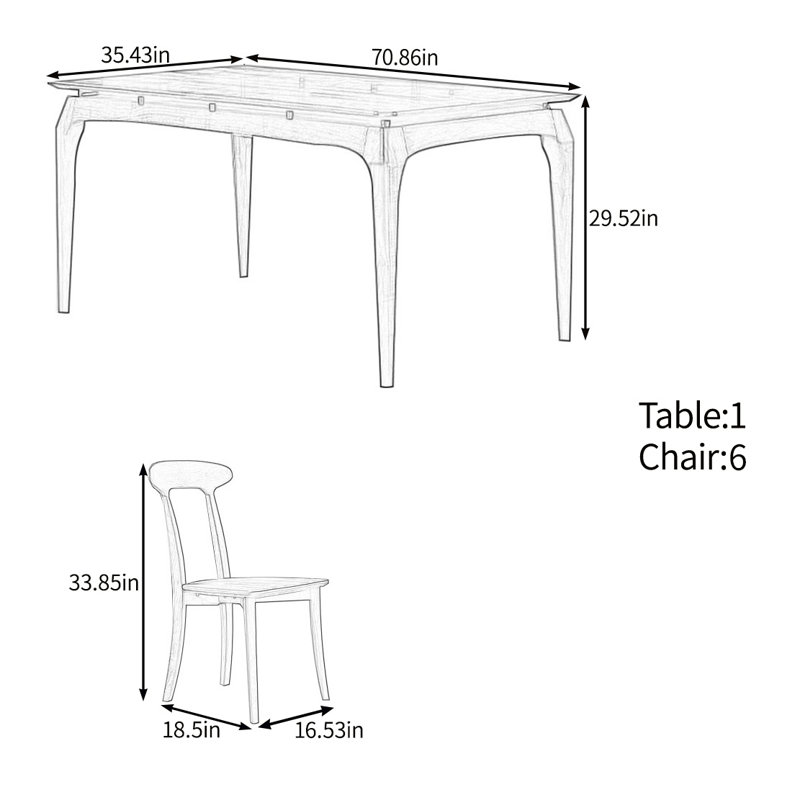 Ensemble de tables suspendues en bois massif, 29.52"H x 70.86"L x 35.43"W