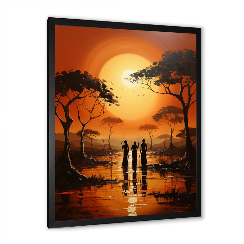 Boscawen African Savannah Serenade II, H 32 po x l 16 po x P 1 po, Cadre photo noir