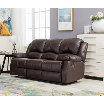 Svoboda 78'' Faux Leather Reclining Sofa