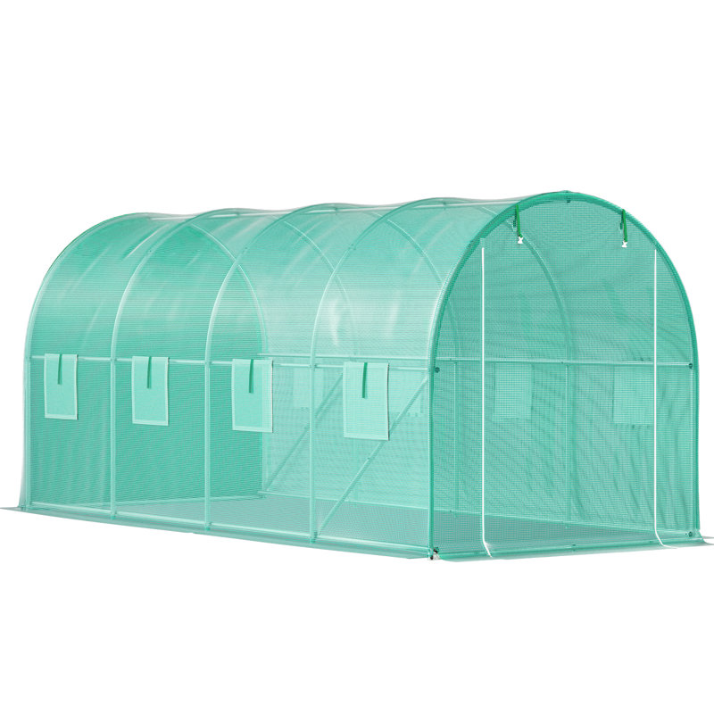 Hobby Greenhouse, Green, 201.2cm H x 201.2cm W x 451.1cm D