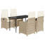 Ensemble repas 5 pièces avec coussins en rotin Red Barrel Studio®-865285384-865285385-810025103