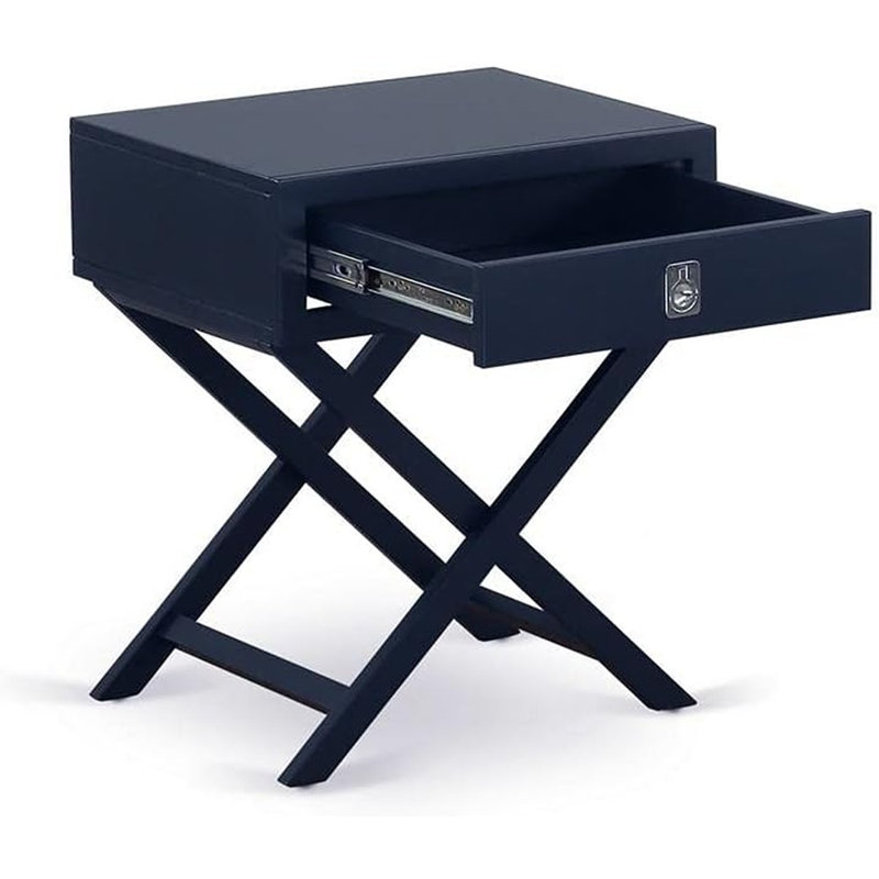 Wonderful Hamilton Night Stand with Drawer, 1-Pack, in Navy Blue Finish, Navy Blue