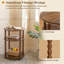 Table d'appoint ovale à 3 niveaux avec pieds en bois massif, petite table de bout avec tablettes de rangement pour le salon, table de chevet moderne pour petits espaces