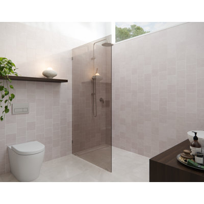 Ursa 36 in. x 78 in. Fully Frameless Bronze Tinted Single Fixed Shower Panel