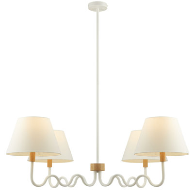 Luminaire suspendu à 4 branches Sunlit Squiggle en noyer noir