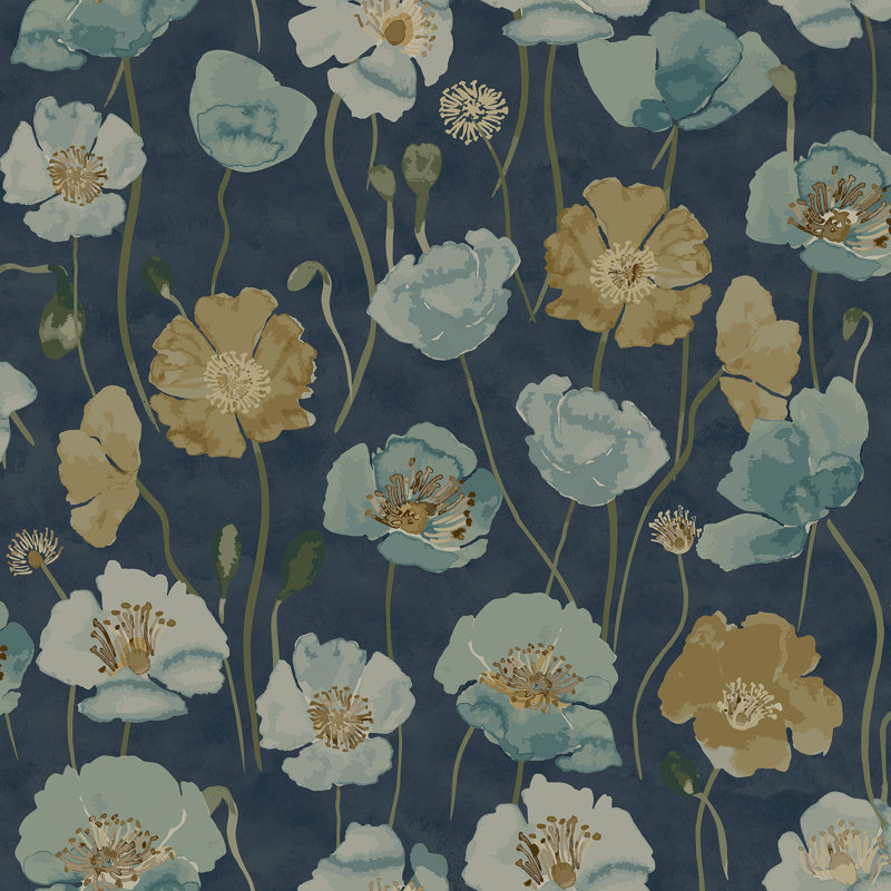 Papier peint adhésif Adelia Moss, Bleu