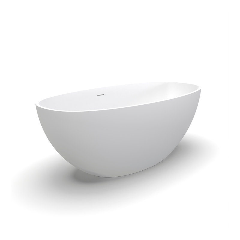Baignoire autoportante en pierre artificielle de 61 pouces de petite taille à surface solide