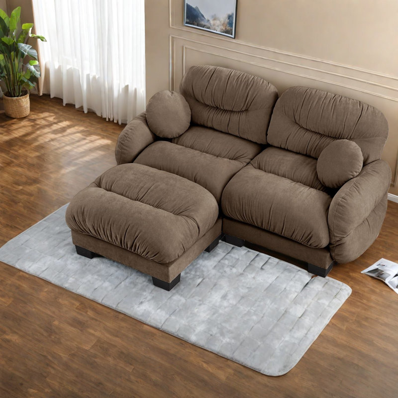 Compression Cozy Chenille Sectionals, Modern Pleated Home Sofa