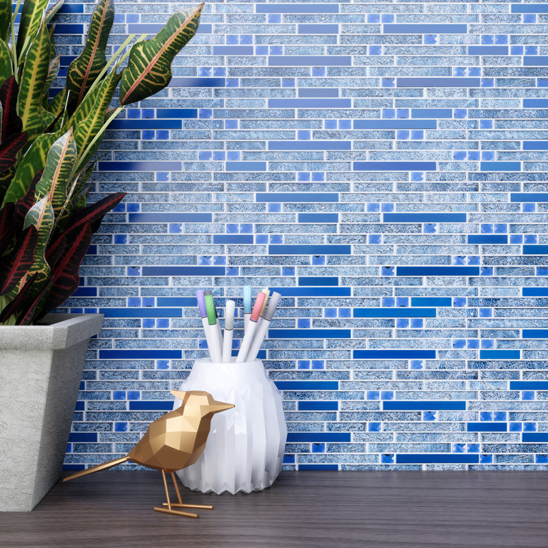 Carreau de mosaïque linéaire micro-biseauté Supreme, Bleu
