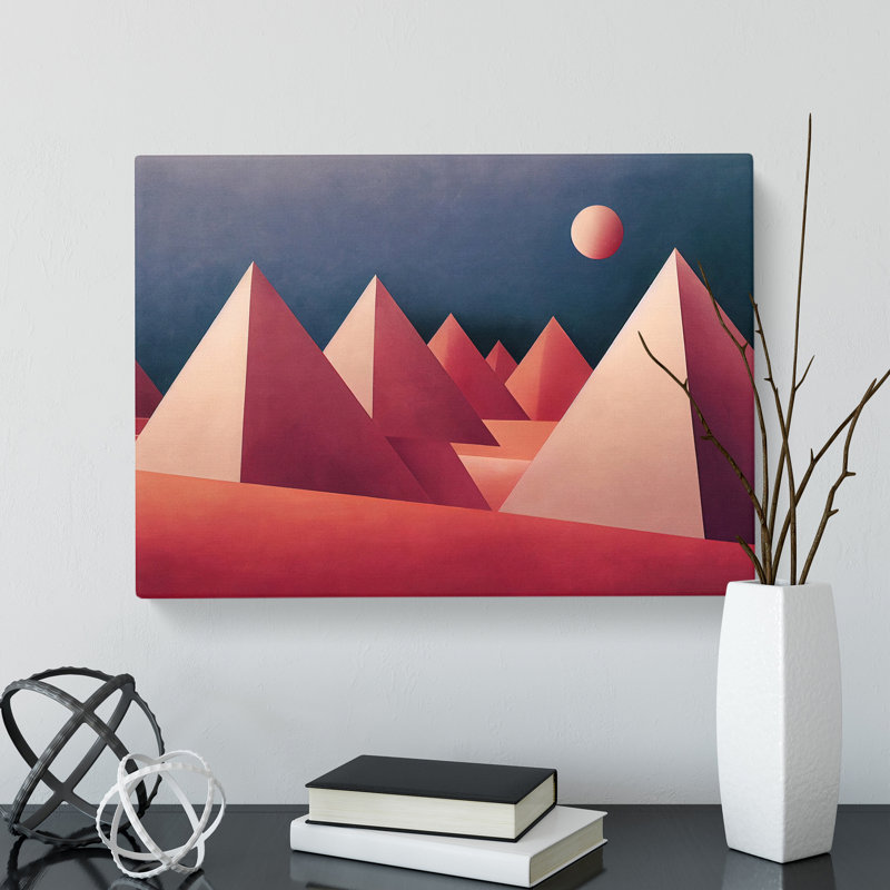 Lively Pyramids Abstract - Wrapped Canvas, 40cm H x 60cm W x 3cm D