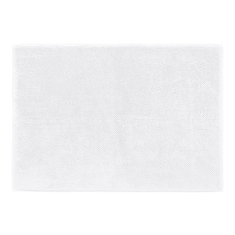 Luxurious White 100% Cotton Reversible Bath Rug