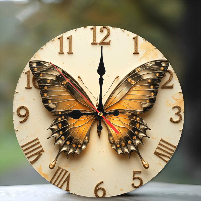 Horloge murale papillon