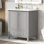 Ensemble de meuble-lavabo 30 po avec lavabo, armoire de salle de bain multifonctionnelle avec portes et tiroir, structure solide et panneau de fibres à densité moyenne