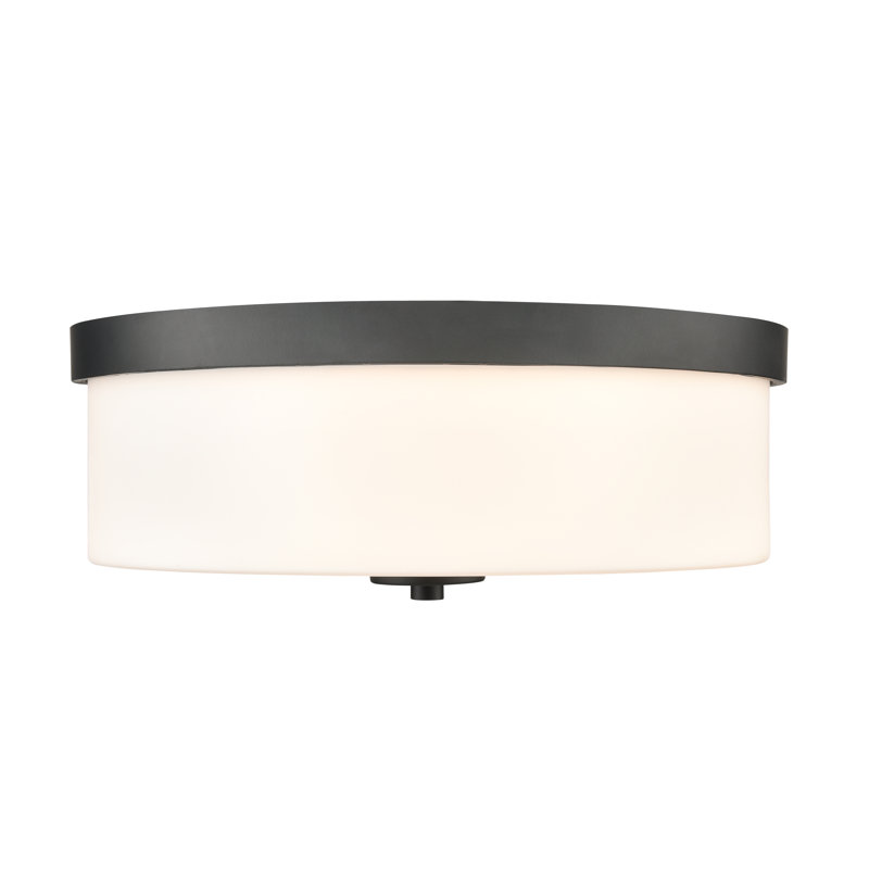 Plafonnier encastré 2 lumières 13,25 po Asuka, Noir mat