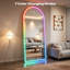 Miroir pleine longueur 76,7 pouces à DEL avec haut-parleur Bluetooth, modes de changement de couleur RVB, luminosité réglable, miroir sur pied avec cadre blanc pour chambre à coucher, salon, vestiaire