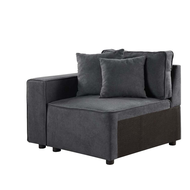 Silvester Modular - Armrest 2Pc, Gray Fabric
