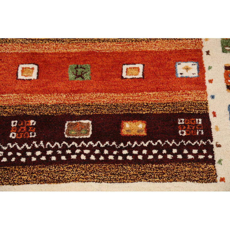 Tapis tribal à motif géométrique Gabbeh