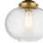 Myren 1-Light Natural Brass Semi-Flush Mount Light with Clear Seeded Glass Shade