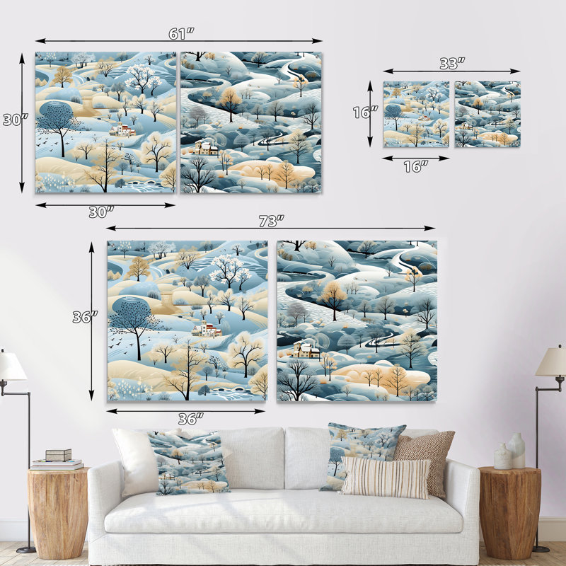 Frith - Ensemble de 2 art mural en verre acrylique, H 16 po x l 33 po