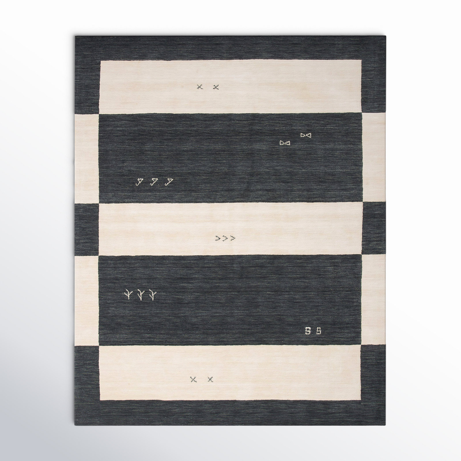 Santiago Handmade Wool Cream Rug, Rectangle 3' x 5'