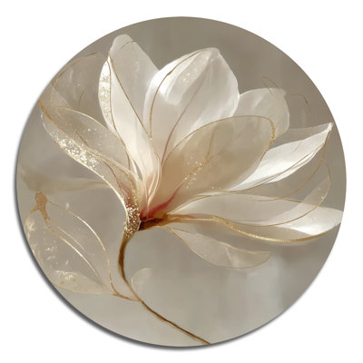 Jackilyn - Magnolias Large Round Metal Wall Art