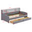 Lit plateforme tapissier simple - rangement et tiroirs inclus-1700673667
