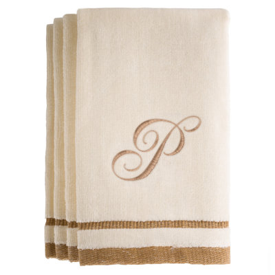 Ensemble de serviettes 4 pièces monogrammées 100% coton