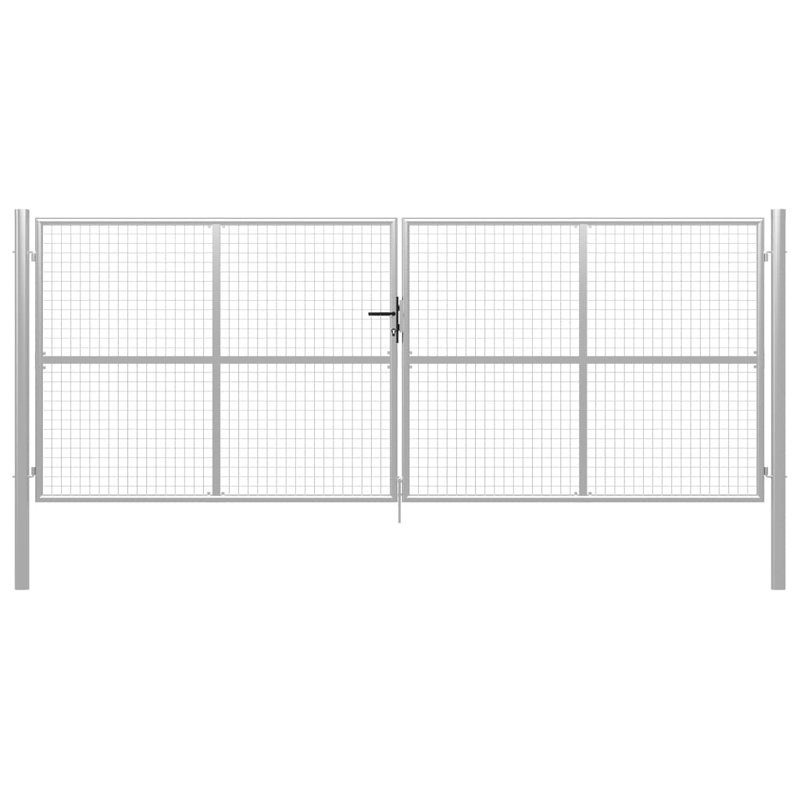 Addario 200cm H x 415cm W Silver Metal Gate