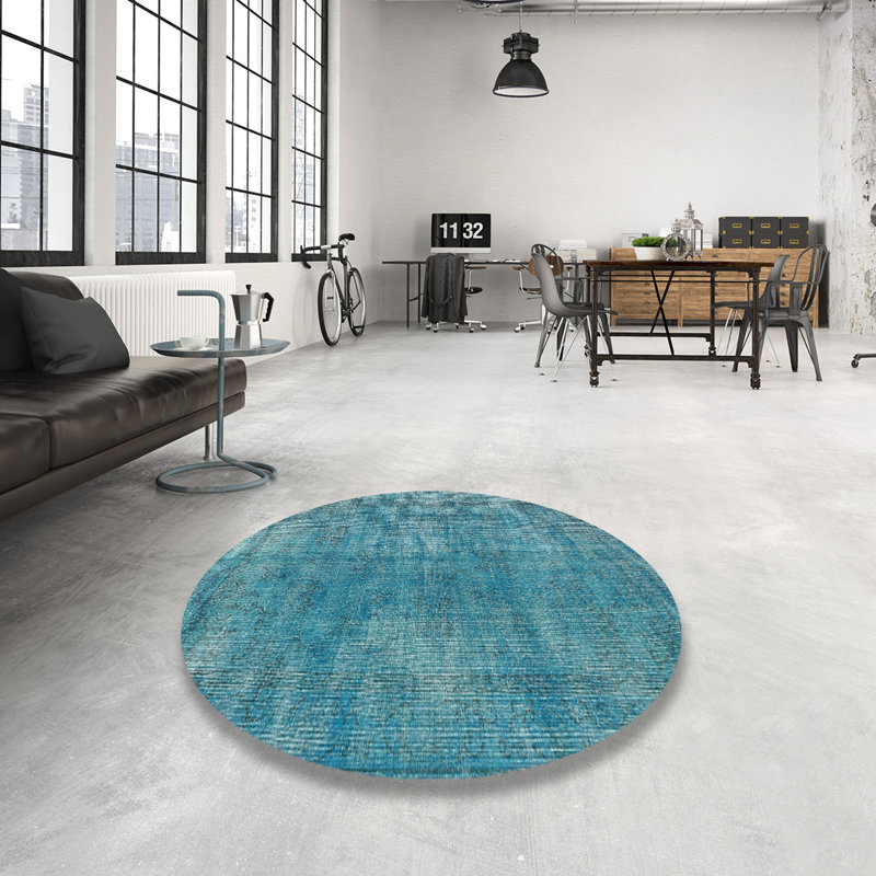 Tapis traditionnel Ajahn 100% lavable à la machine 4135, Rond 4 pi