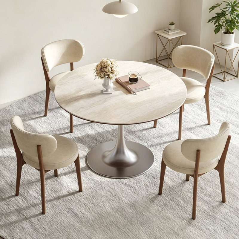 Table ronde française en pierre frittée, 5