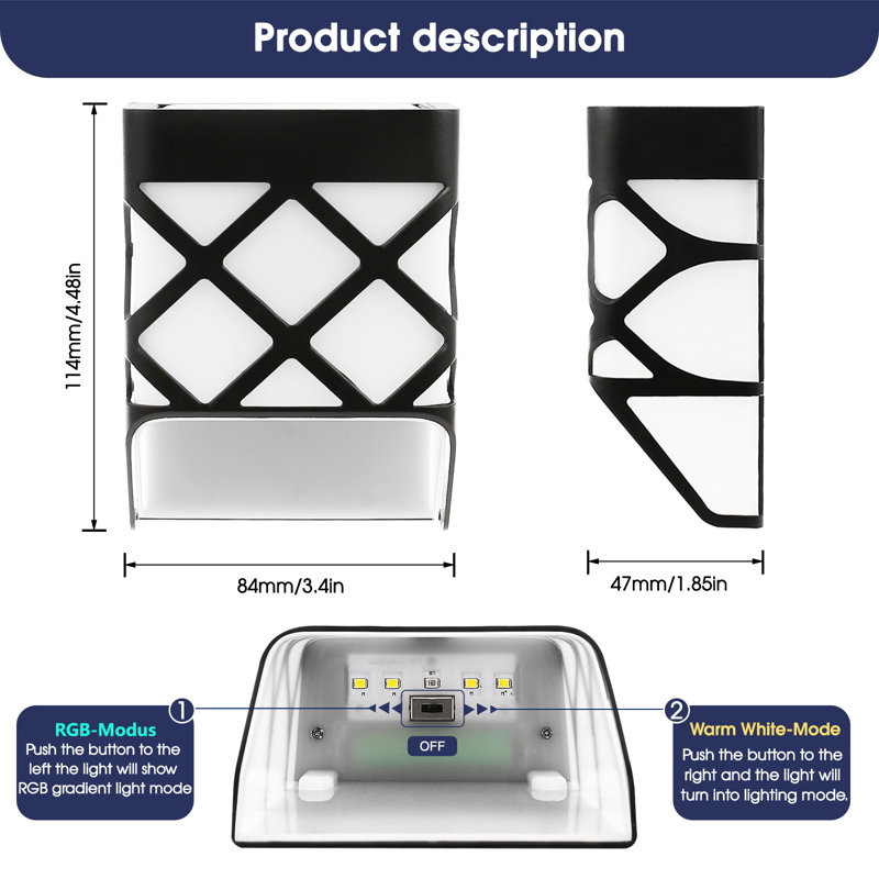 Color-Changing Low Voltage Solar Powered Integrated LED Deck Light Pack