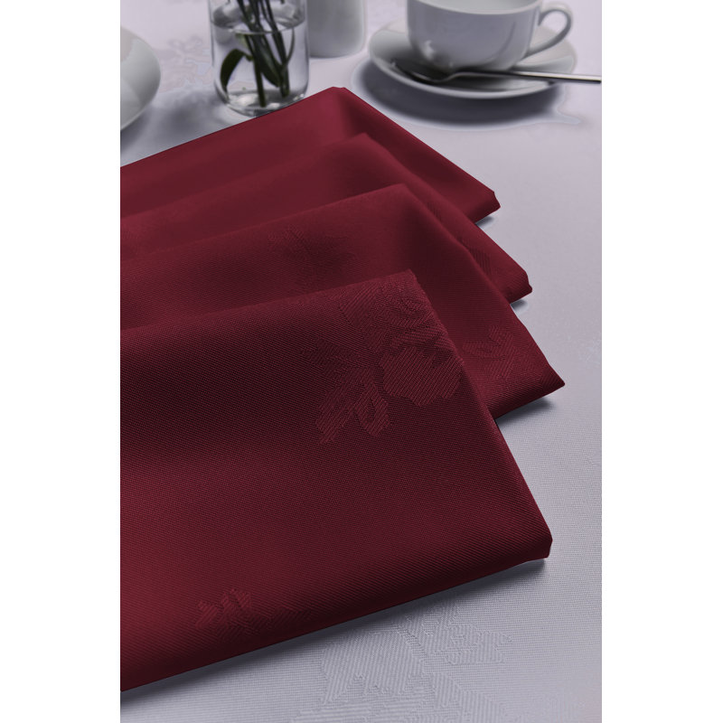 Ishaan Polyester Floral Square Napkin, Burgundy