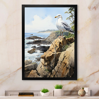 Timothea Seagull Coastal Guardian sur rocher sur toile