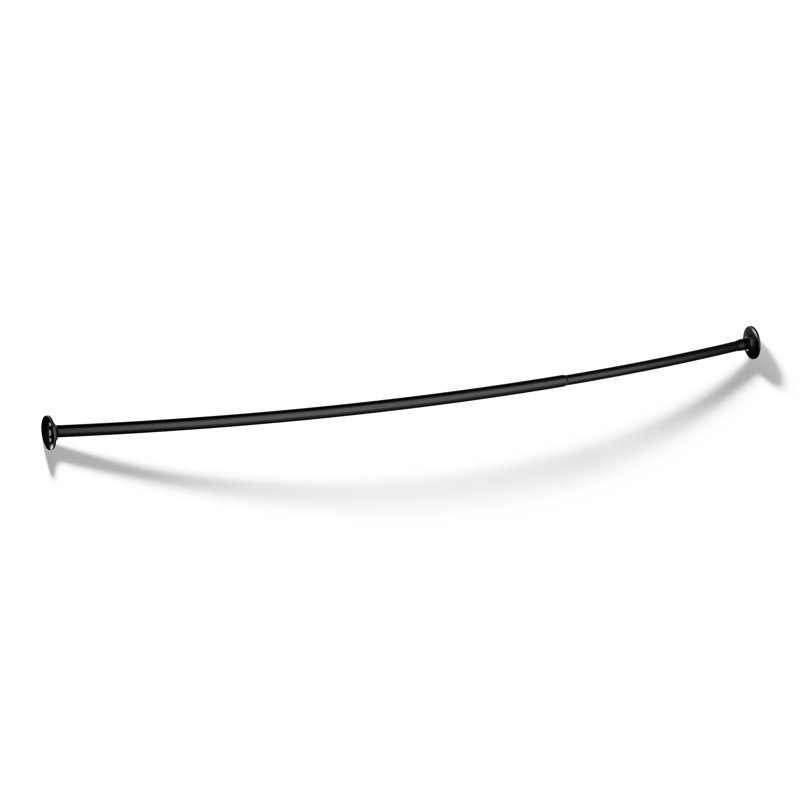 Expanse Curved Shower Rod - Transitional Design, Matte Black