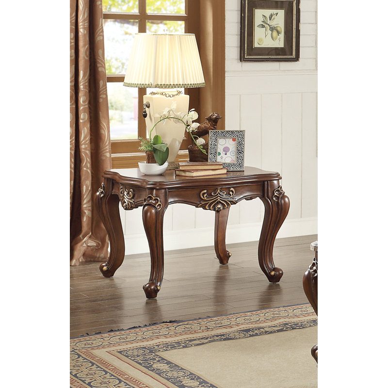Table de bout, plateau en marbre et noyer