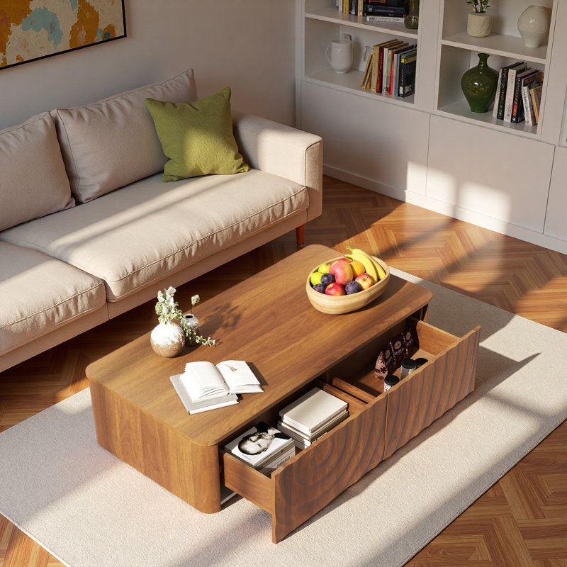 Table basse 2 tiroirs Modern, Brun
