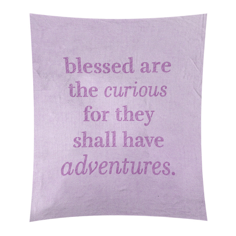 Tapisserie citation manuscrite en polyester, H 60 po x l 51 po, Violet
