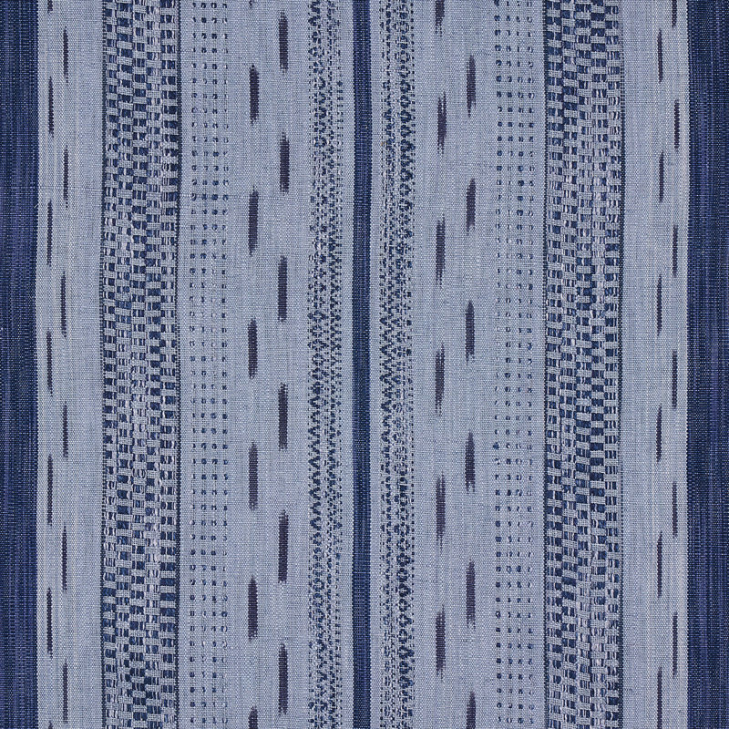 Tissu rayé ikat Mirza, Indigo / Chambray