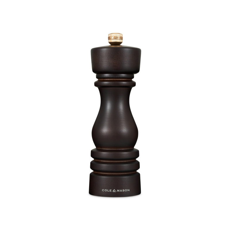 Moulin à poivre en bois 7 po Cole & Mason London, H 7,1 po x l 2,3 po x P 2,3 po, Chocolat