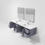 Ensemble de meuble-lavabo double mural 84 "avec miroir Geneva-87285970-112952430