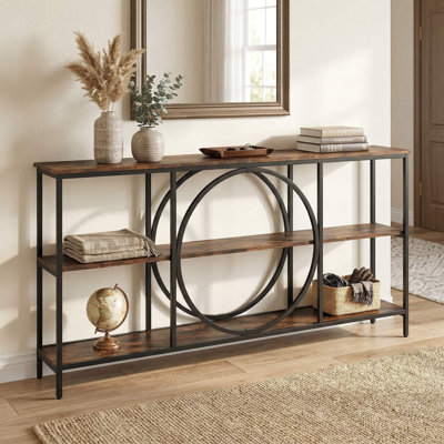 3 Tier Console Table With Storage Shelves For Hallway Living Room Entryway