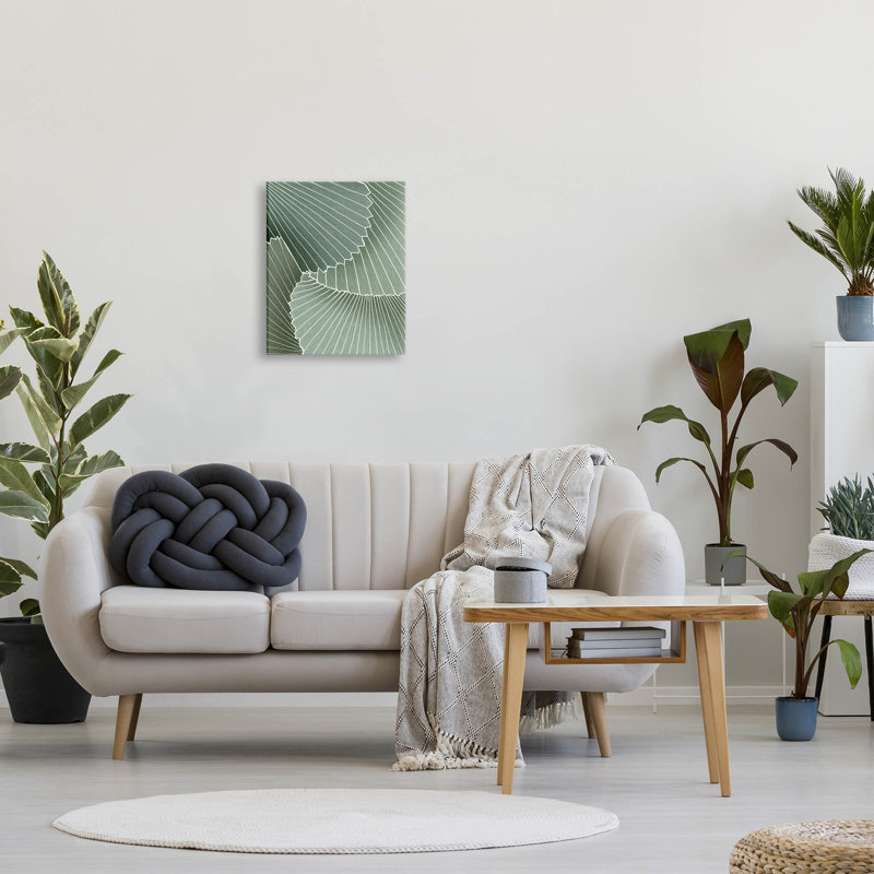 Green Abstract Botanical Leaves Canvas Wall Art, 16" x 20"