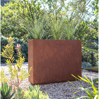 Jardinière rectangulaire en métal Corten Steel Series