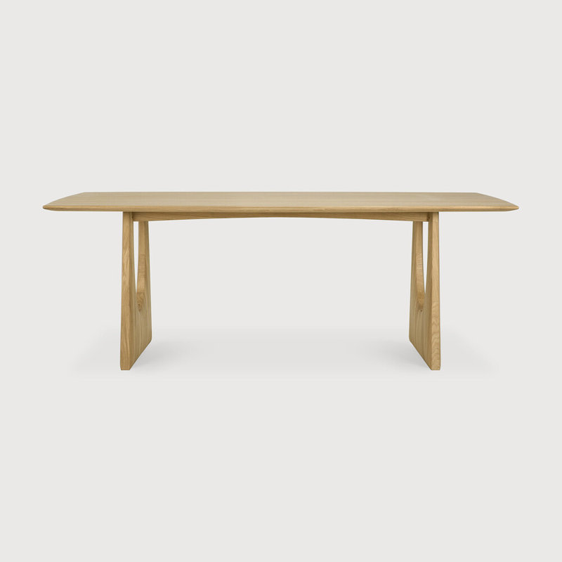 Solid Oak Dining Table, Beige, 39.38" W x 98.43" L