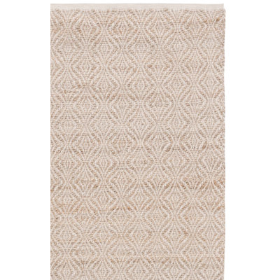 Tapis beige en jute / coton Janeski