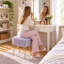 Tabouret de coiffeuse en fausse fourrure avec rangement et pieds en métal-1472217406