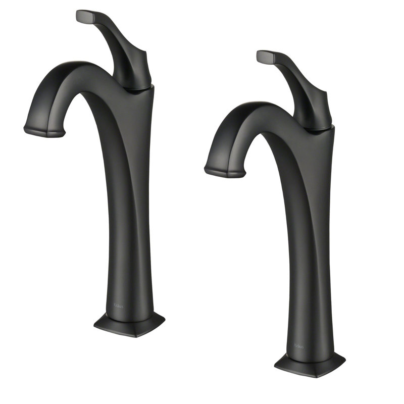 Arlo Single Hole Bathroom Faucet with Drain Assembly, Matte Black