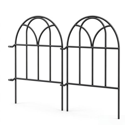 Clôture arquée antidérapante pour animaux en acier antirouille L 20,58 pi x H 17 po en métal noir pour chien (paquet de 19)